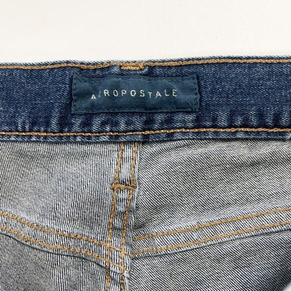 Aeropostale Mens Jeans Slim Dark Wash Destroyed Stretch Street Grunge Distressed - Picture 8 of 12
